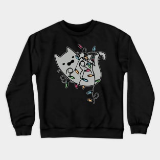 Cat christmas light display Crewneck Sweatshirt